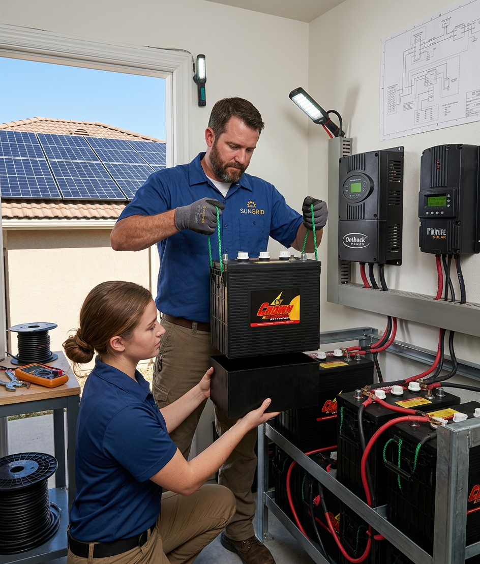 Premium solar energy battery system — deep cycle flooded battery for renewable energy storage
